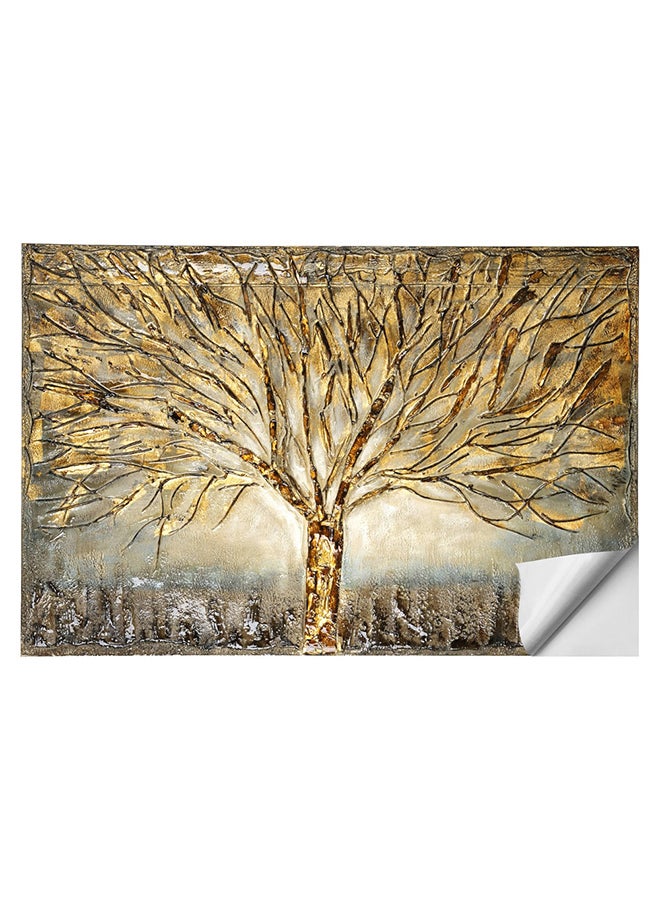 ماركة غير محددة - ورق حائط بتصميم ثلاثي الأبعاد على شكل شجرة ذهبي 50x70سم - Image 1