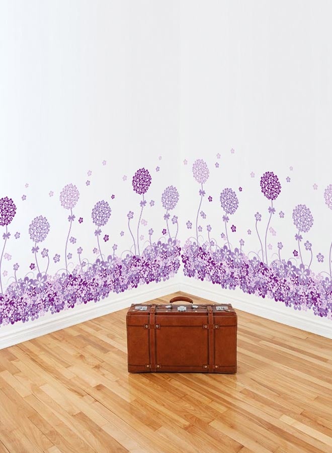 Pastorable Flowers Pattern Wall Sticker Purple 70x50cm - Image 2