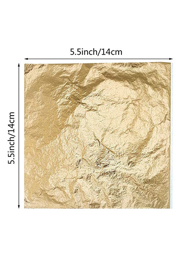 Generic 100 Sheets Imitation Gold Foil Paper Decorative Papers Golden 14x14centimeter  - Image 2