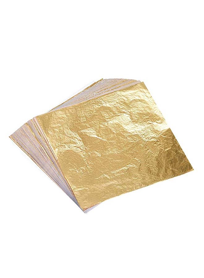Generic 100 Sheets Imitation Gold Foil Paper Decorative Papers Golden 14x14centimeter  - Image 1