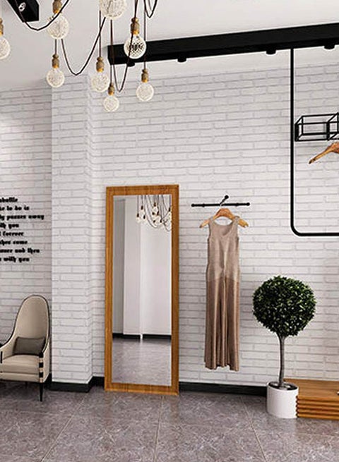 3D Solid Brick Pattern Wallpaper White 0.53x10meter
