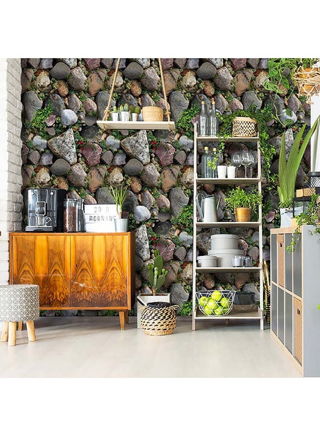 3D Stone Pattern Waterproof Wallpaper Multicolour 5x0.45meter - Image 1