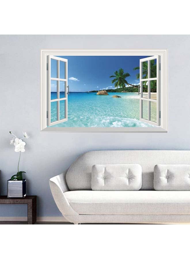 3D Window Sea View Wall Sticker Multicolor 60x90cm - Image 1