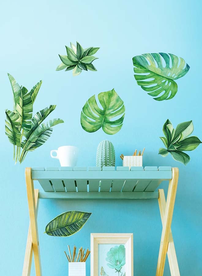 Leaves Pattern Printed Wall Sticker Green 60x90cm  - Image 2