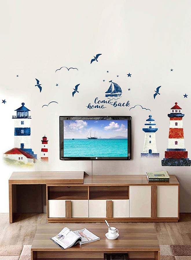 Mediterranean Lighthouse Wall Sticker Blue 60x90cm - Image 1