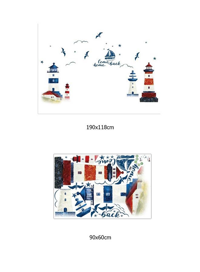 Mediterranean Lighthouse Wall Sticker Blue 60x90cm - Image 2