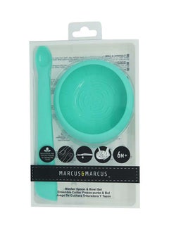 Marcus & Marcus Masher Spoon & Bowl Set- Blue  - Image 4