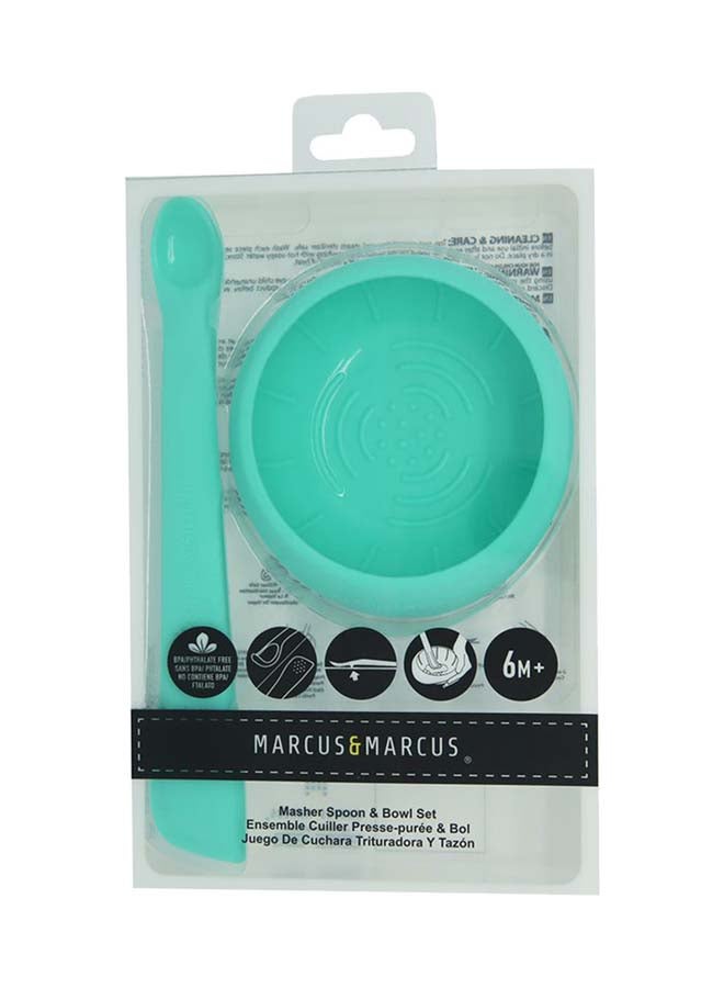 Marcus & Marcus - Masher Spoon & Bowl Set- Blue - Image 1