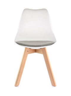 Homez 2-Piece Stylish Design Chairs White/Brown 50.5cm  - Image 2