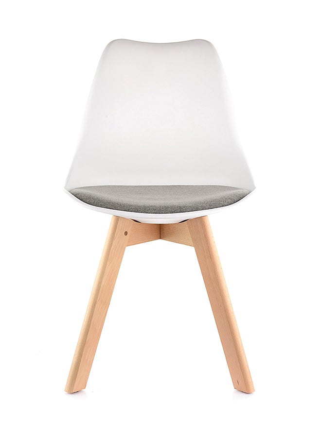 Homez 2-Piece Stylish Design Chairs White/Brown 50.5cm  - Image 2