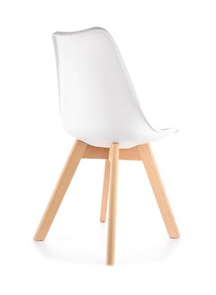 Homez 2-Piece Stylish Design Chairs White/Brown 50.5cm  - Image 3