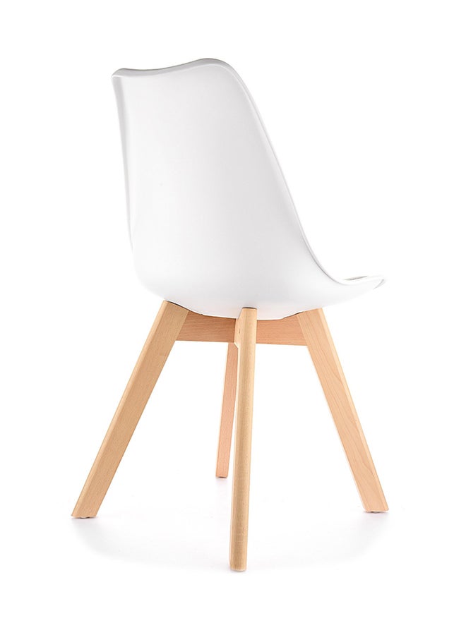 Homez 2-Piece Stylish Design Chairs White/Brown 50.5cm  - Image 3