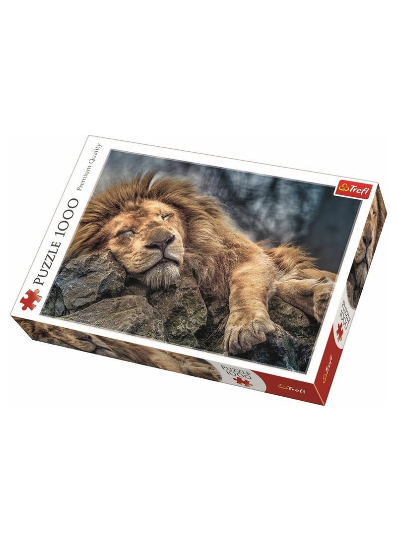 Trefl - 1000-Piece Sleeping Lion Puzzle Set 10447 68 x 48cm - Image 1