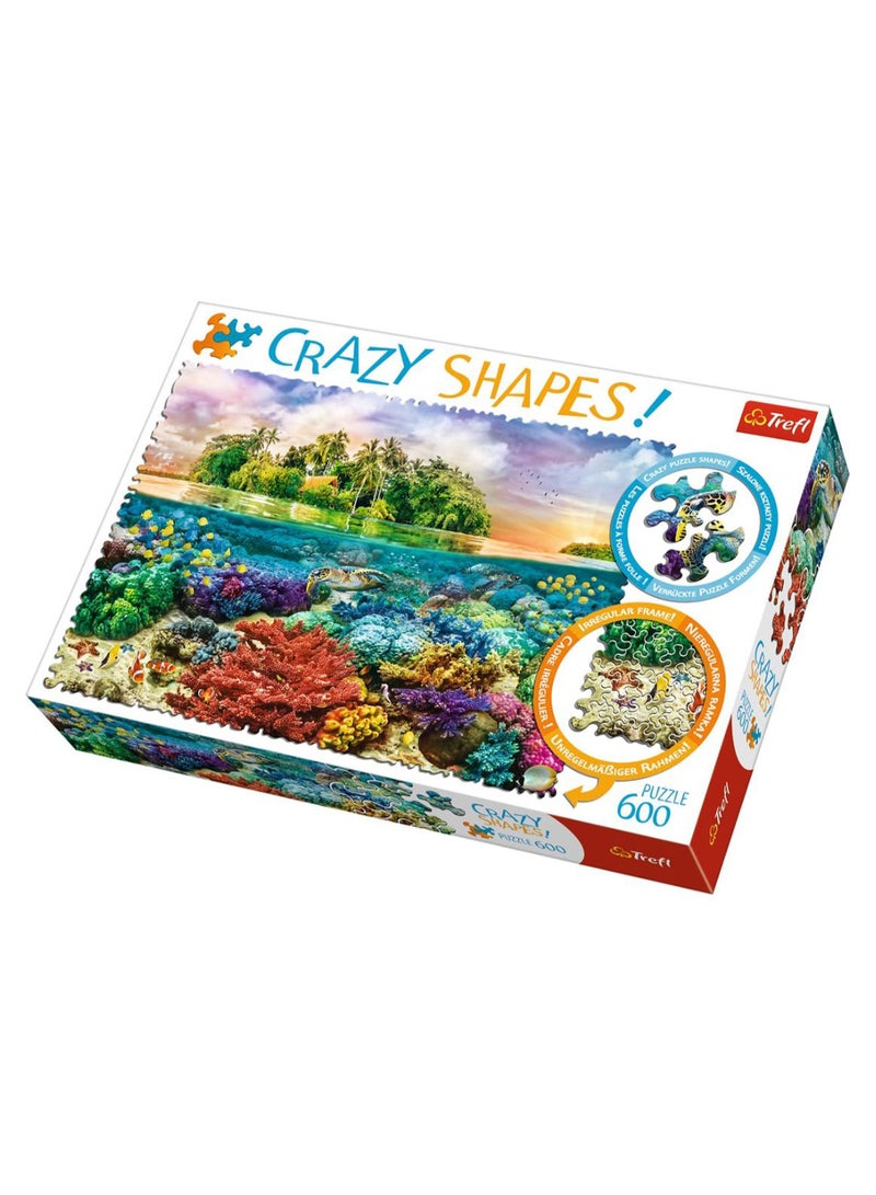 Trefl 600-Piece Crazy Shapes Tropical Island Jigsaw Puzzle 11113 68 X 48centimeter - Image 1