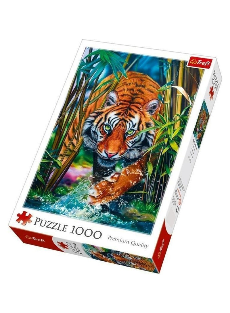 Trefl 1000-Piece Multicolour Grasping Tiger Jigsaw Puzzle Set 68 x 48cm  - Image 1