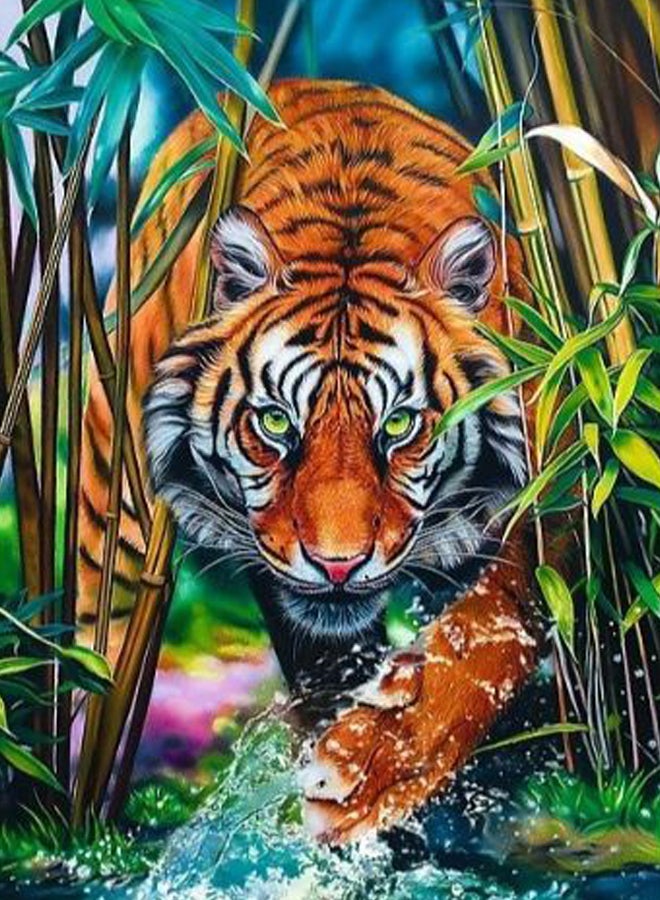 1000-Piece Multicolour Grasping Tiger Jigsaw Puzzle Set 68 x 48cm - v1568821472/N29905251A_2