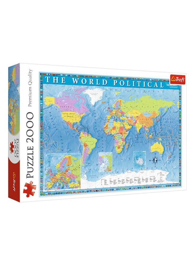Trefl 2000-Piece Political Map Of The World Jigsaw Puzzle 96 X 68centimeter - Image 1