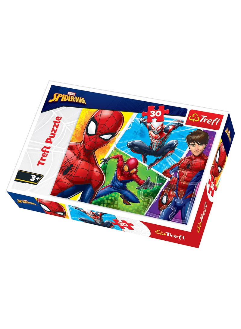 Trefl 30-Piece Kids Marvel Spider Man And Miguel Floor Jigsaw Puzzle Set 27 x 20cm - Image 1