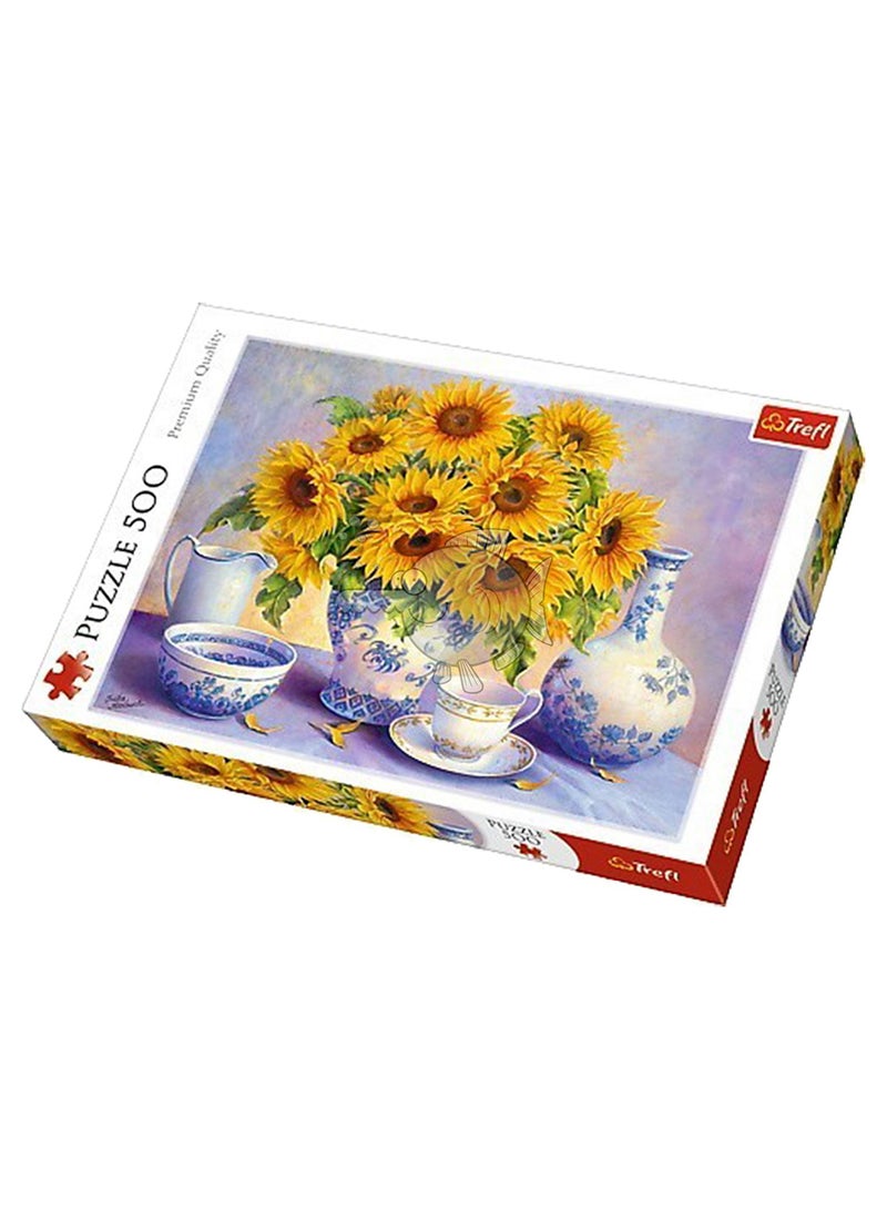 تريفل مجموعة أحجية تركيب صور مقطعة لزهور دوار الشمس هارد ويك تريشا ملونة مكونة من 500 قطعة 48 x 34Ø³Ù†ØªÙŠÙ…ØªØ± - Image 2