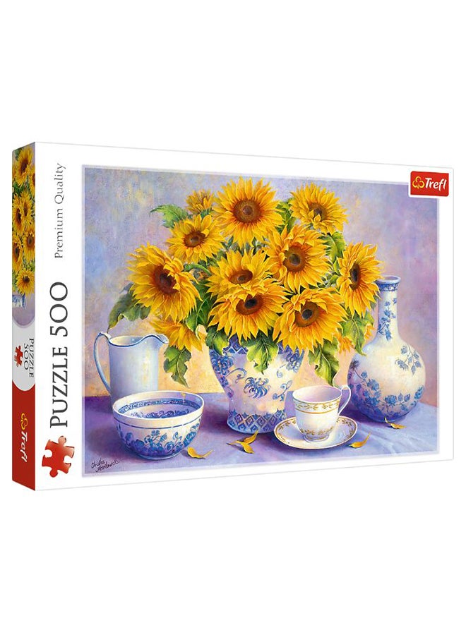 تريفل مجموعة أحجية تركيب صور مقطعة لزهور دوار الشمس هارد ويك تريشا ملونة مكونة من 500 قطعة 48 x 34Ø³Ù†ØªÙŠÙ…ØªØ± - Image 1