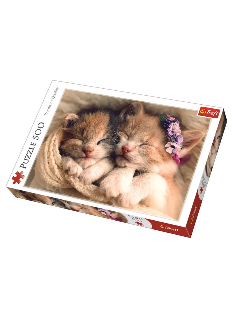 500-Piece Sleeping Kitten Jigsaw Puzzle 48 x 34cm - v1568821611/N29905178A_1