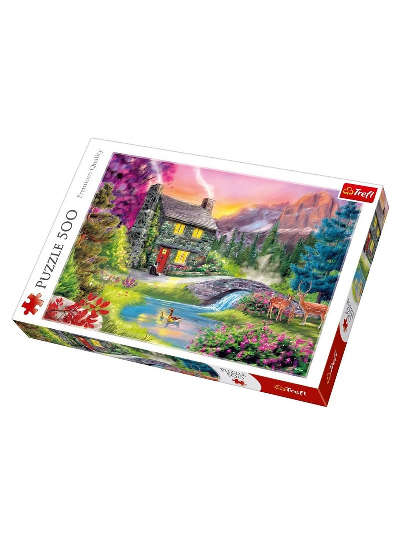 Trefl 500-Piece Mountain Idyll Jigsaw Puzzle Set 48 x 34centimeter - Image 1