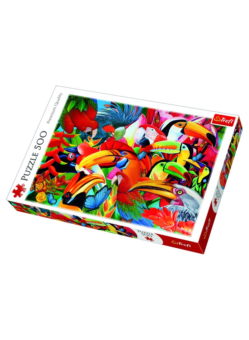 500-Piece Colourful Birds Jigsaw Puzzle Set 37328 58 x 34cm - v1568821620/N29905212A_1