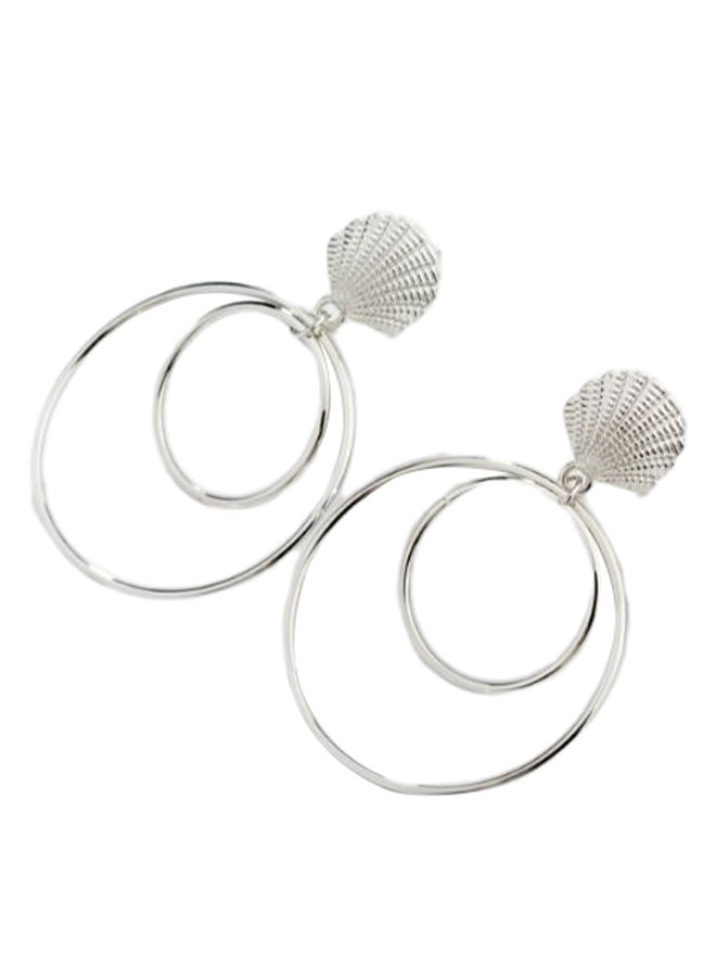 جو باي طقم أقراط معدنية مزينة بتصميم صدفة، زوج واحد