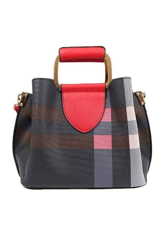 Casual Checkered High Quality Party Handbag Red/Black/Grey 