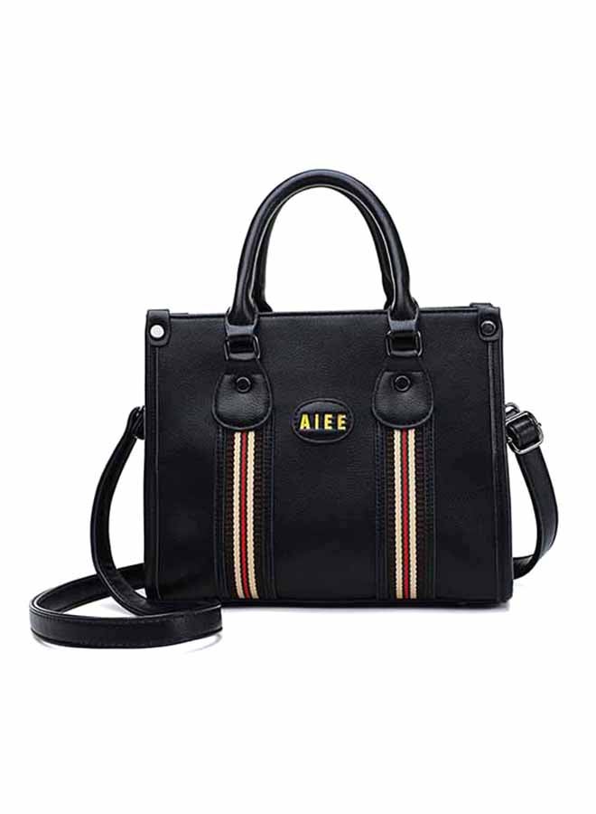Simple All-Match Stripe Casual Bag Black/Red/White 