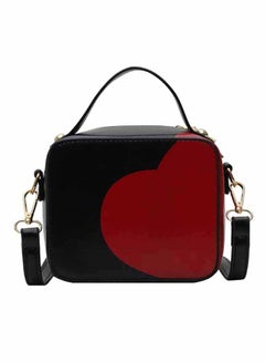 Colour Blocked Heart Design Crossbody Bag Black/Red