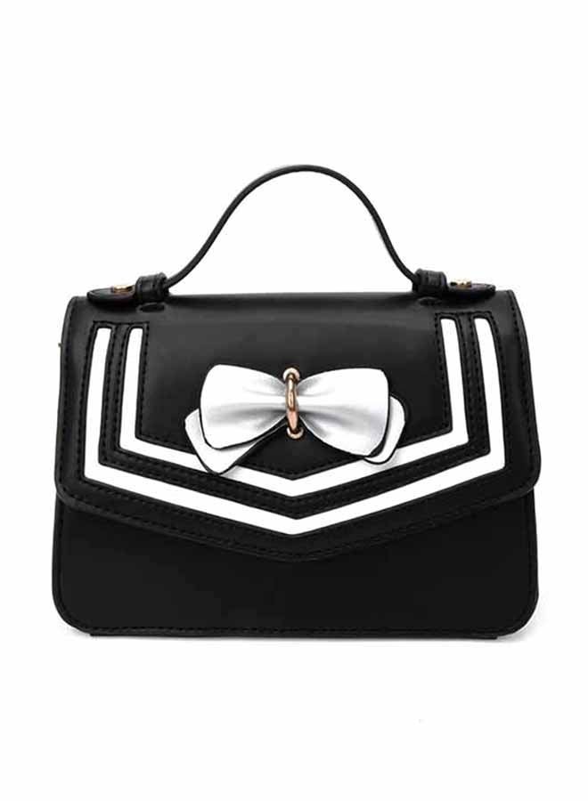 Stripe Bow Knot Ornament Sweet Preppy Trendy Bag Black/White 