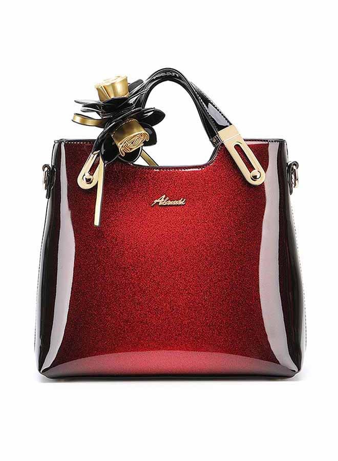 Sweet Ladylike Elegant Interior Slot Pocket Bag Red/Grey 