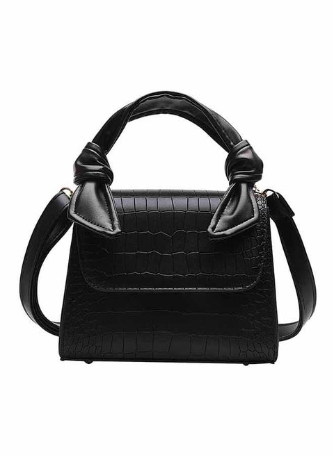 Solid Color Stone Stripe Light All-Match Comfortable Bag Black