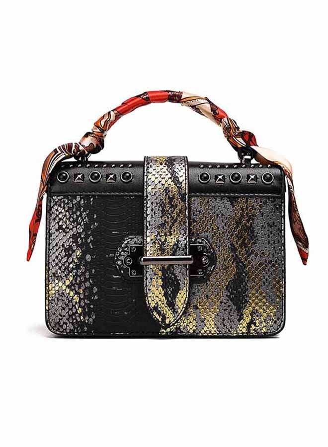 Light All-Match Snake Stripe Simple Comfortable Bag Black/Grey/Gold 