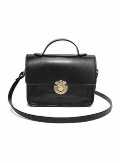 Solid Lock Catch Elegant Stylish Bag Black