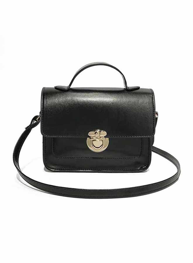 Generic - Solid Lock Catch Elegant Stylish Bag Black - Image 1