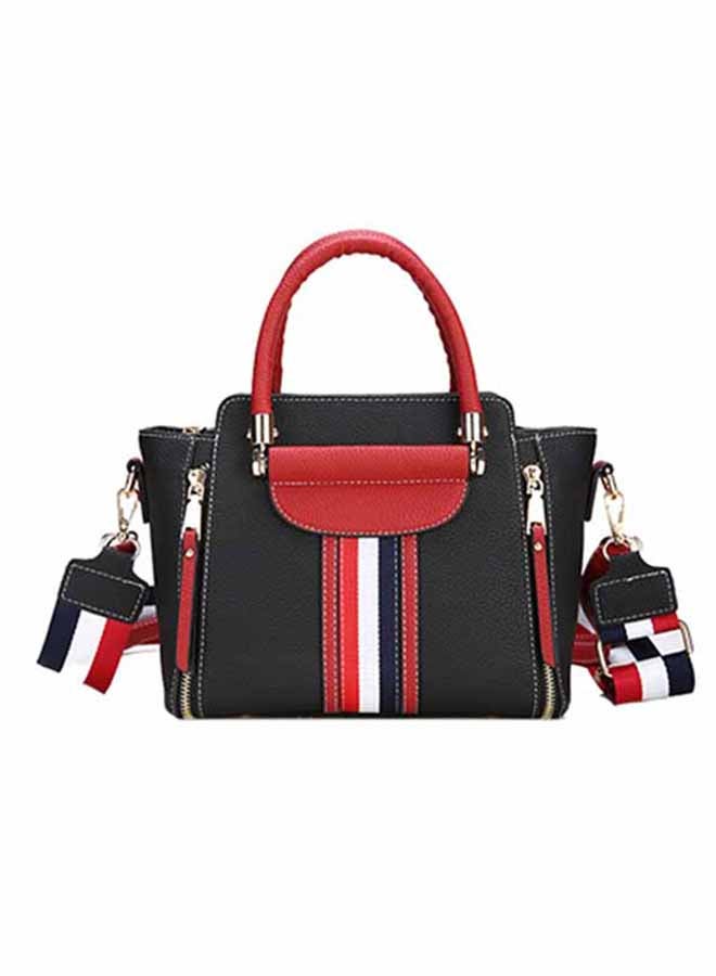 Zippered Casual Simple Design Bag Black/Red/White 