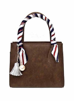 Stylish Dainty Ribbon Decor Tote Bag Brown
