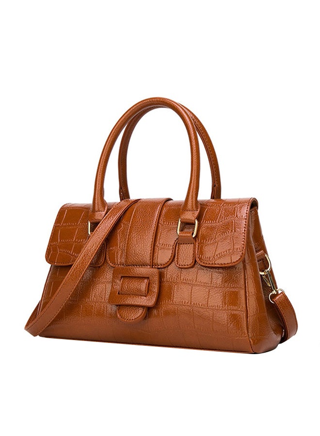 Solid Color Large Capacity Elegant Ol All Match Bag Brown