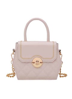 Contrast Patchwork Elegant Chain Hasp Bag White