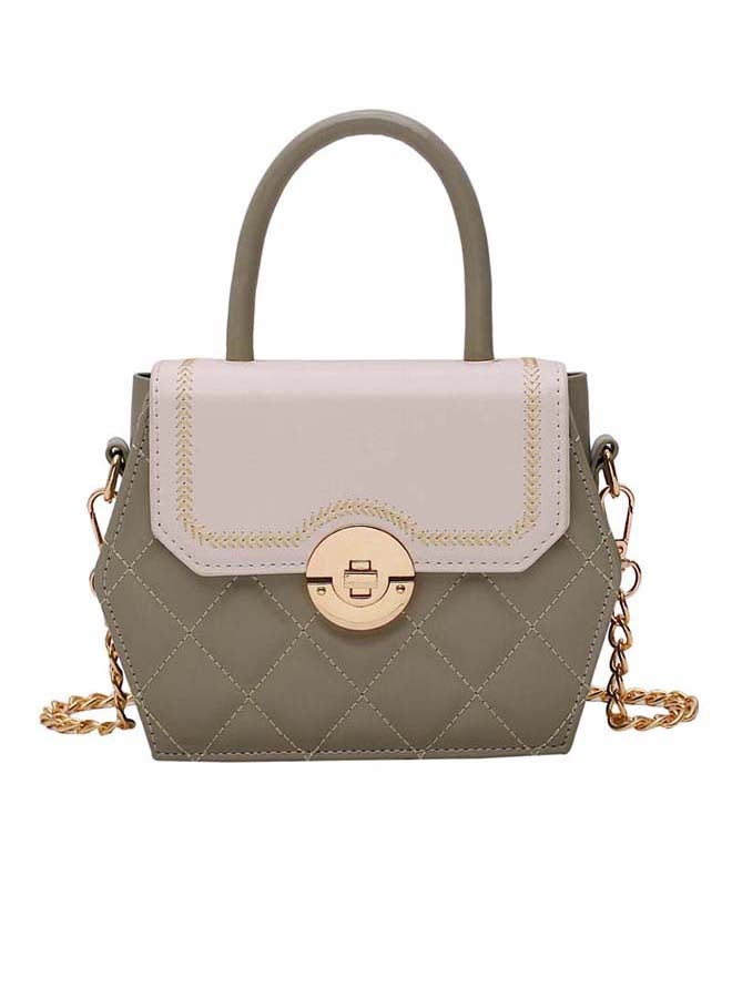 Contrast Patchwork Elegant Chain Hasp Bag Green/Pink 