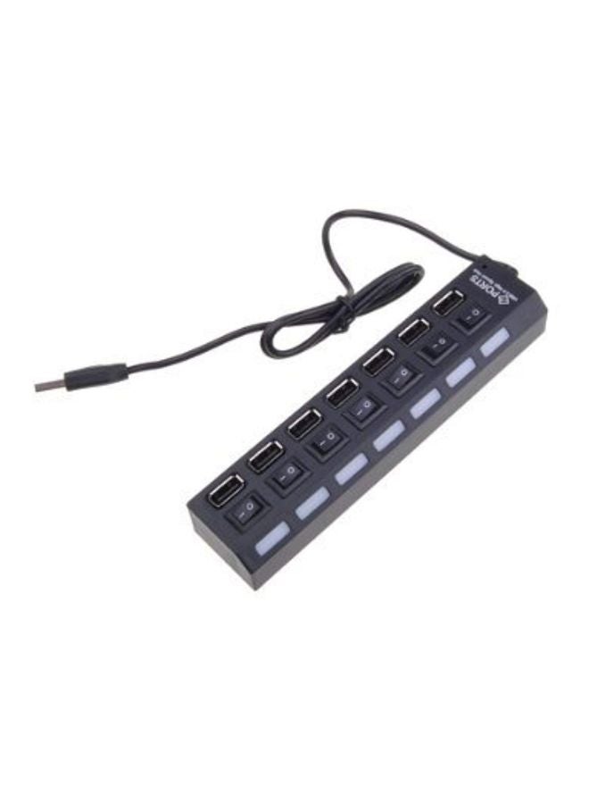 موزع USB به 7 منافذ أسود - Image 1