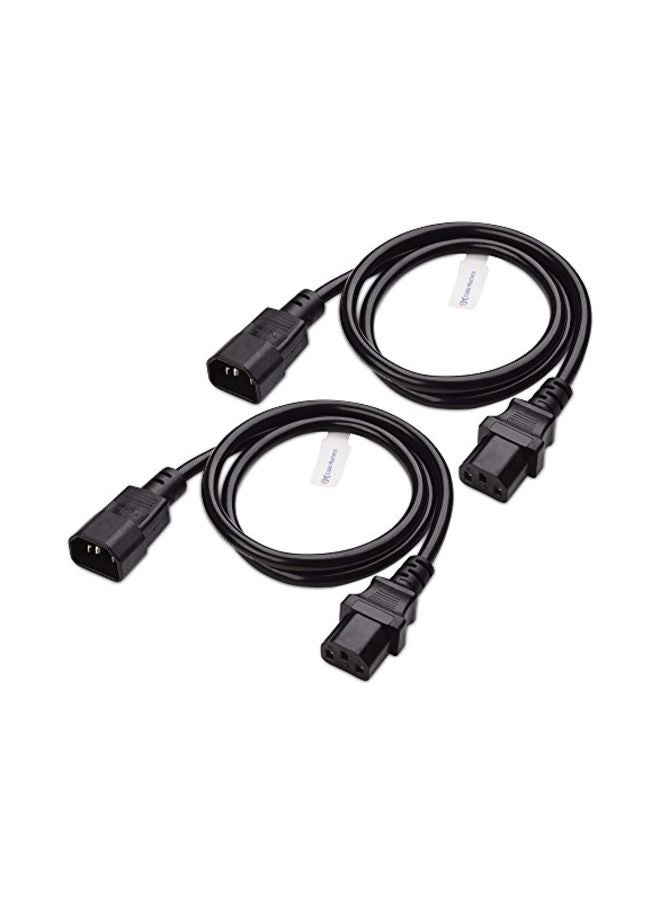 Cable Matters - Pack Of 2 IEC C14 To IEC C13 PDU Power Cord Black - Image 1