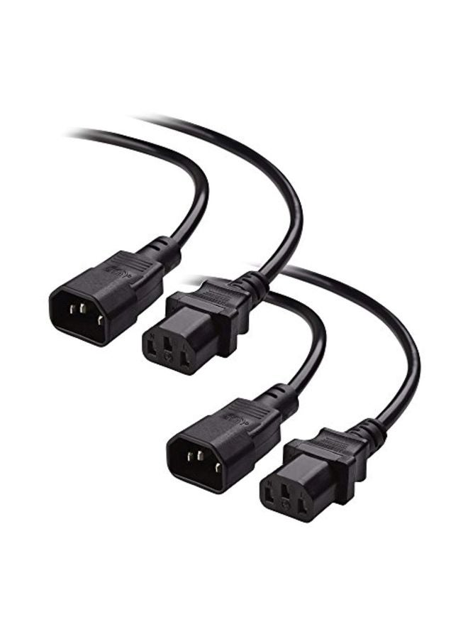 Cable Matters - Pack Of 2 IEC C14 To IEC C13 PDU Power Cord Black - Image 1