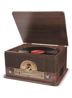 ION On Superior Lp 7 In 1 Turntable With Wooden Speaker Brown  - Image 1