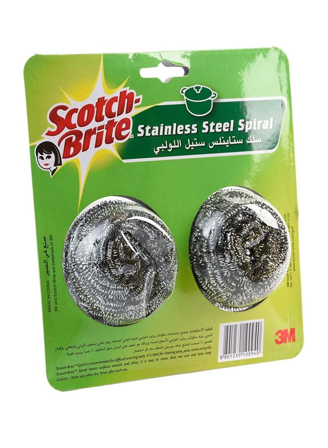 Scotch Brite Metalic Spiral Ball, Pack Of 2 Green  - Image 2