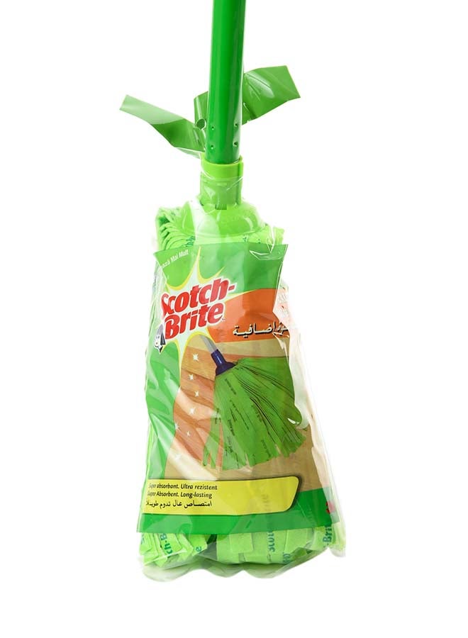 Scotch Brite Strong Floor Mop with Stick, 1 set/pack | Multiporpose | Cleaning Mop | Super Absorbent | Universal Thread Handle | indoor and outdoor surfaces | Clean up messes/spills | All Floors Green - Image 3