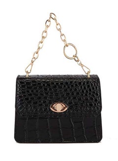 Elegant Solid Plain Style Crossbody Bag Black