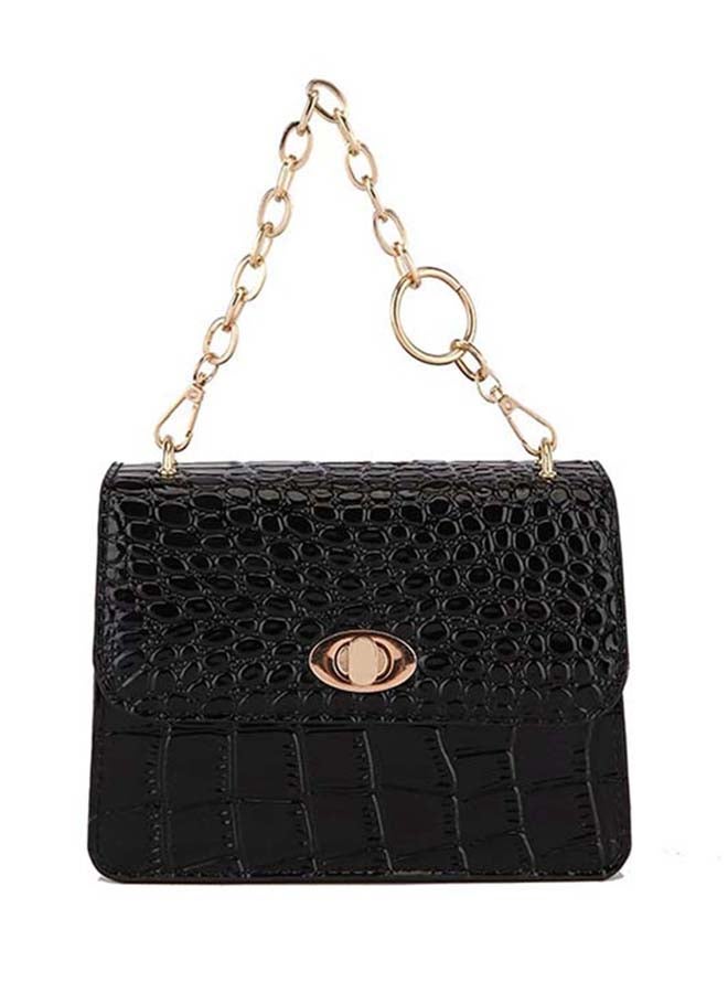 Generic - Elegant Solid Plain Style Crossbody Bag Black - Image 1